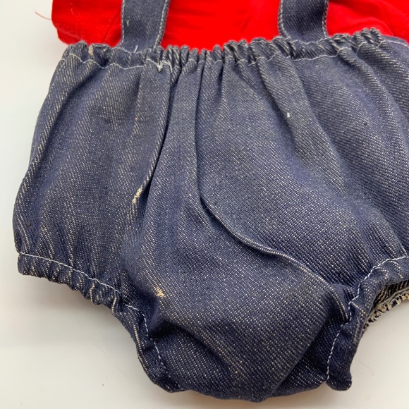 Vintage 1983 Cabbage Patch Kids Retro Denim Overalls with Red Shirt Outfit - Picture 8 of 16